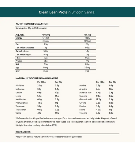 Clean Lean Protein Smooth Vanilla