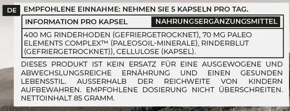 Paleo Powders Grass-Fed Beef Testicles Capsules bei LiveHelfi kaufen