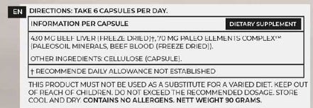 Paleo Powders Grass-Fed Beef Liver Capsules bei LiveHelfi kaufen