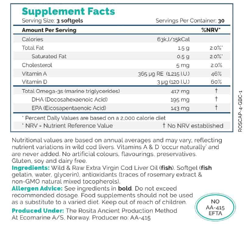 Rosita Extra virgin cod liver oil softgels bei LiveHelfi kaufen