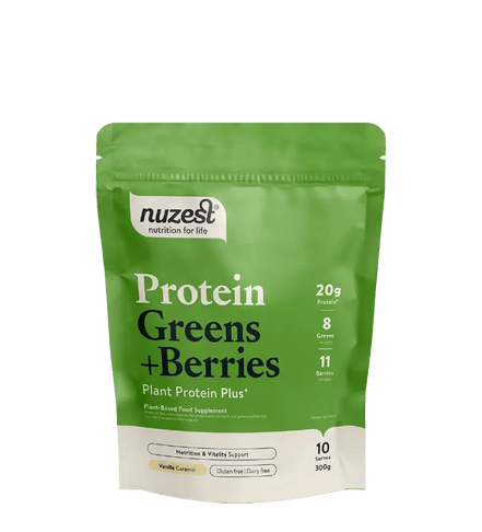 Nuzest Plant Protein Greens + Berries Vanilla Caramel bei LiveHelfi kaufen